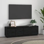 VidaXL Mobile porta tv bianco 80x31x39 cm in legno massello di