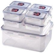 SET 7x Contenitore alimenti LOCK blu/trasparente
