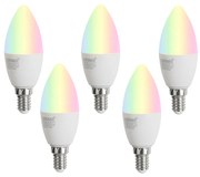 Set di 5 lampadine LED E14 dimmerabili C37 opale 4.9W 470 lm 2700-6500K