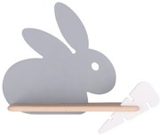 Applique LED per bambini con mensola RABBIT LED/4W/230V grigio/bianco/legno