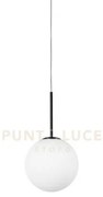 Jugen black sospensione 1 luce vetro bianco montatura nera attacco ...