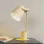 Lampada da tavolo Lindby Ilmar, beige/bianco, metallo, Ø 12 cm