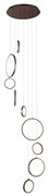 Lampada a sospensione di design bronzo scuro a 9 luci con LED dimmerabile a 3 livelli - Vide Anella