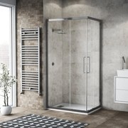 Box doccia con ingresso frontale Record L 120 x H 195 cm vetro senza finitura / trasparente profilo argento cromato