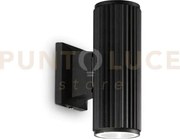 Base applique 18cm doppia emissione 2 luci attacco gu10 ip44 nero
