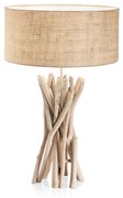 Lampade Da Scrivania Industrial Driftwood Metallo-Legno Marrone 1 Luce E27