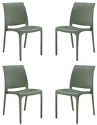 VOLGA - sedia da giardino in plastica set da 4