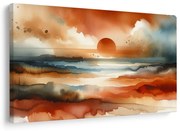 Quadro su tela – Sole al tramonto nel paesaggio