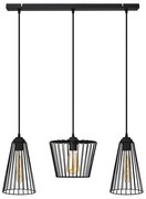 Lampadario a sospensione con filo TORRI 3xE27/15W/230V nero