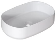 Lavabo da appoggio Kyoto ovale in ceramica L 55 x H 12 x P 36 cm bianco