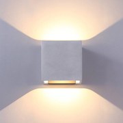 Applique da esterni a LED Riak Lucande, Alluminio / Grigio / Zincato, Bagno, calcestruzzo / cemento, Moderno, Applique LED da esterni