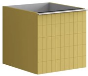 Struttura semi colonna da bagno Pixel 1 cassetto laccato opaco giallo sole L 40 x H 40 x P 45.5 cm
