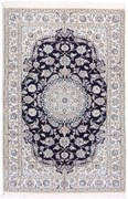 Nain Tappeto 140 x 210 Blu (Iran) Annodato A Mano