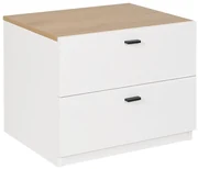 Set 2 Comodini da Camera da Letto,Tavolini da Letto Moderni HAMAR Bianchi  40x35x44,5 cm in Legno di Pino -BN87033