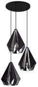 Lampada a sospensione industriale nera con rete 3 luci - Carcass