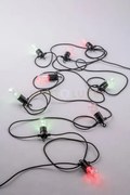 Stringa elettrificata picnic nera 10 lampadine led 0,5w 400lm rgb +...
