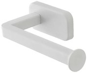Porta rotolo wc a muro in acciaio inox bianco con doppio fissaggio