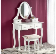 Tavolino da toilette SARA 80x130 cm + stool 45x37 cm bianco