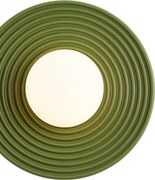 Plafoniera retrò verde con vetro opale - Lila