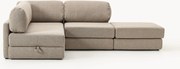 Divano letto angolare in bouclé con contenitore Ladina