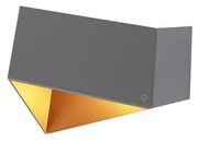 Applique da parete Fold grigio con rame