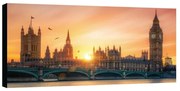 Stampa su tela Westminster al tramonto, seppia 140 x 70 cm