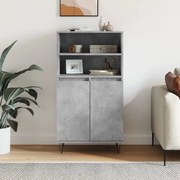 Credenza grigio cemento 60x36x110 cm in legno multistrato