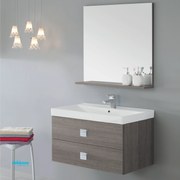 Mobile Bagno Sospeso "Bravo" Da 75 Cm Composto Da Due Cassetti Finitura Rovere Scuro