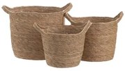 Set di Cesti Naturale Juncus 33 x 33 x 26 cm (3 Pezzi)