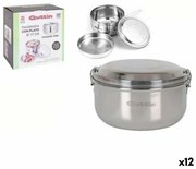 Porta Pranzo Rotondo con Coperchio Quttin Acciaio inossidabile Acciaio 17 cm (12 Unità) (Ø 17 cm)