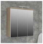 Mobile bagno sospeso con specchio VENOM bianco/rovere sonoma