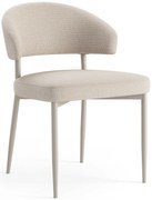 IRIS Beige (tessuto Basel 24)/telaio beige-grigio (Cashmere) - MODERNA SEDIA IMBOTTITA PER SALONE /SOGGIORNO IN STILE BOHO