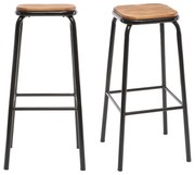 Set di 2 sgabelli da bar design nero H75cm MEMPHIS