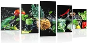 Quadri 5 pezzi – Frutta e verdura biologica