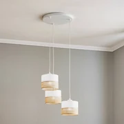 TK Lighting Lampada a sospensione Linobianco, rotonda, 3 luci