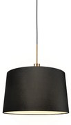 Lampada a sospensione bronzo paralume 45 cm nero - COMBI 1