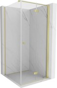 Mexen Mist-F cabina doccia pieghevole destra 80 x 80 cm, trasparente, oro spazzolato - 8A6T-080-080-55-00-P