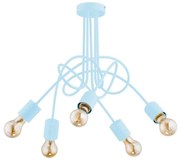 Lampadario a plafone per bambini TANGO 5xE27/60W/230V blu