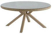 Tavolo da pranzo per giardino Medena NATERIAL in alluminio con piano in vetro grigio per 6 persone Ø 160 cm