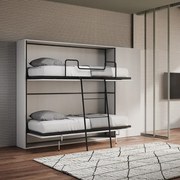 Letto a castello NABOR a scomparsa Bianco Frassino Composizione H