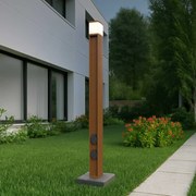 Paletto da Giardino Rettangolare Doppia Presa Corrente 1m G9 - Corten