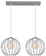 Lampadario su corda MERCURE 2xE27/15W/230V grigio