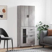 Credenza grigio sonoma 69,5x34x180 cm in legno multistrato