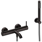 Rubinetto per vasca getto laminare cristallino Loop per muro grigio spazzolato SANYCCES