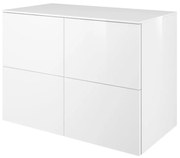 Mobile da bagno sotto lavabo Neo  laccato lucido L 90 x H 65 x P 48 cm 4 cassetti, lavabo non incluso