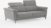 Capri divano letto di design con piedini alti - poggiatesta reclinabili in raffinato tessuto effetto velluto smacchiabile T30