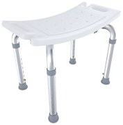 Sgabello Doccia Sedile Vasca Da Bagno Altezza Regolabile In 6 Posizioni Piedini Antiscivolo Portata Max 120 Kg Per Anziani Disabili 50 x 30 Cm Bianco