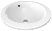 Lavabo d'appoggio tondo L 38 x H 16.5 x P 38 cm in ceramica bianco