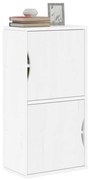 Armadietto Laterale Odda Bianco 40x24x79 Cm Legno Massello Pino /