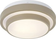 Plafoniera moderna color tortora con bianco 25cm IP44 - Walden